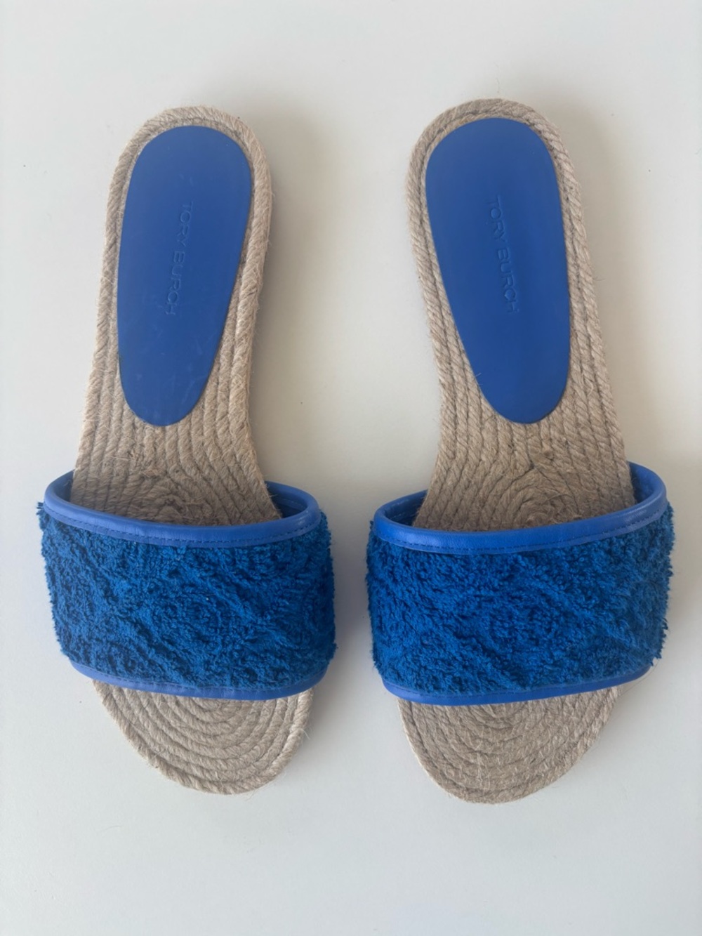 Tory Burch Royal Blue Terry Slide Mules